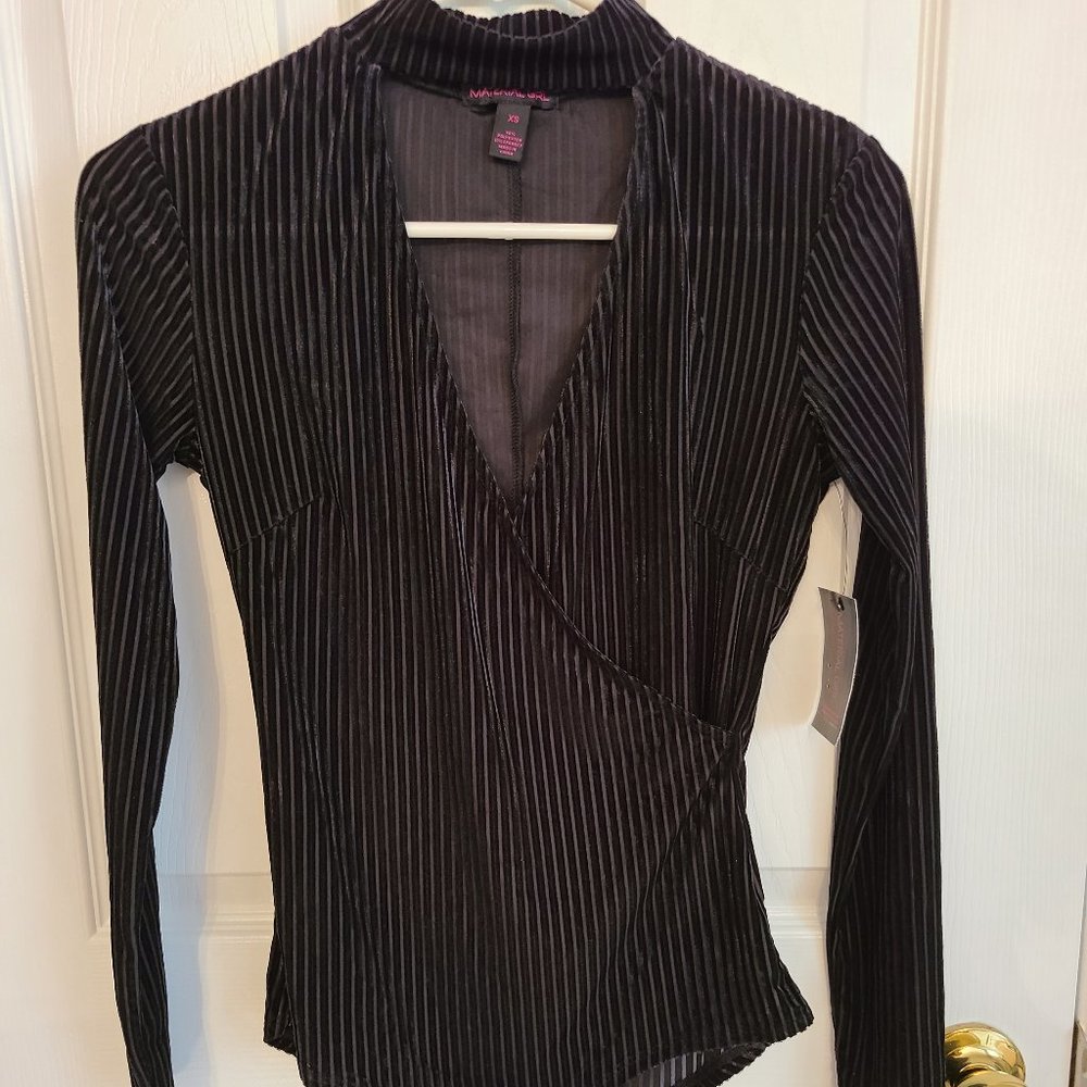 Black Velvet Choker Bodysuit NWT